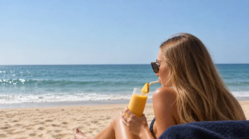 Freie Zeit am Strand während des Aufenthaltes