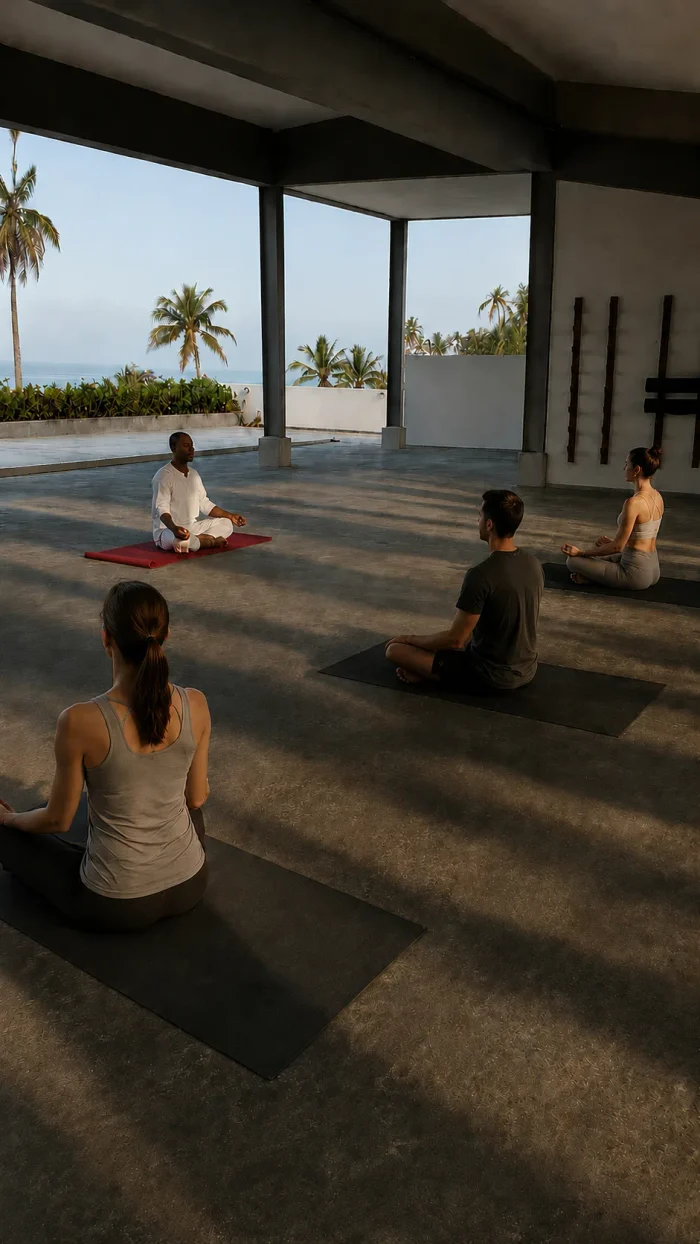 Yoga session with a view of the ocean at Villa Lanka Flair